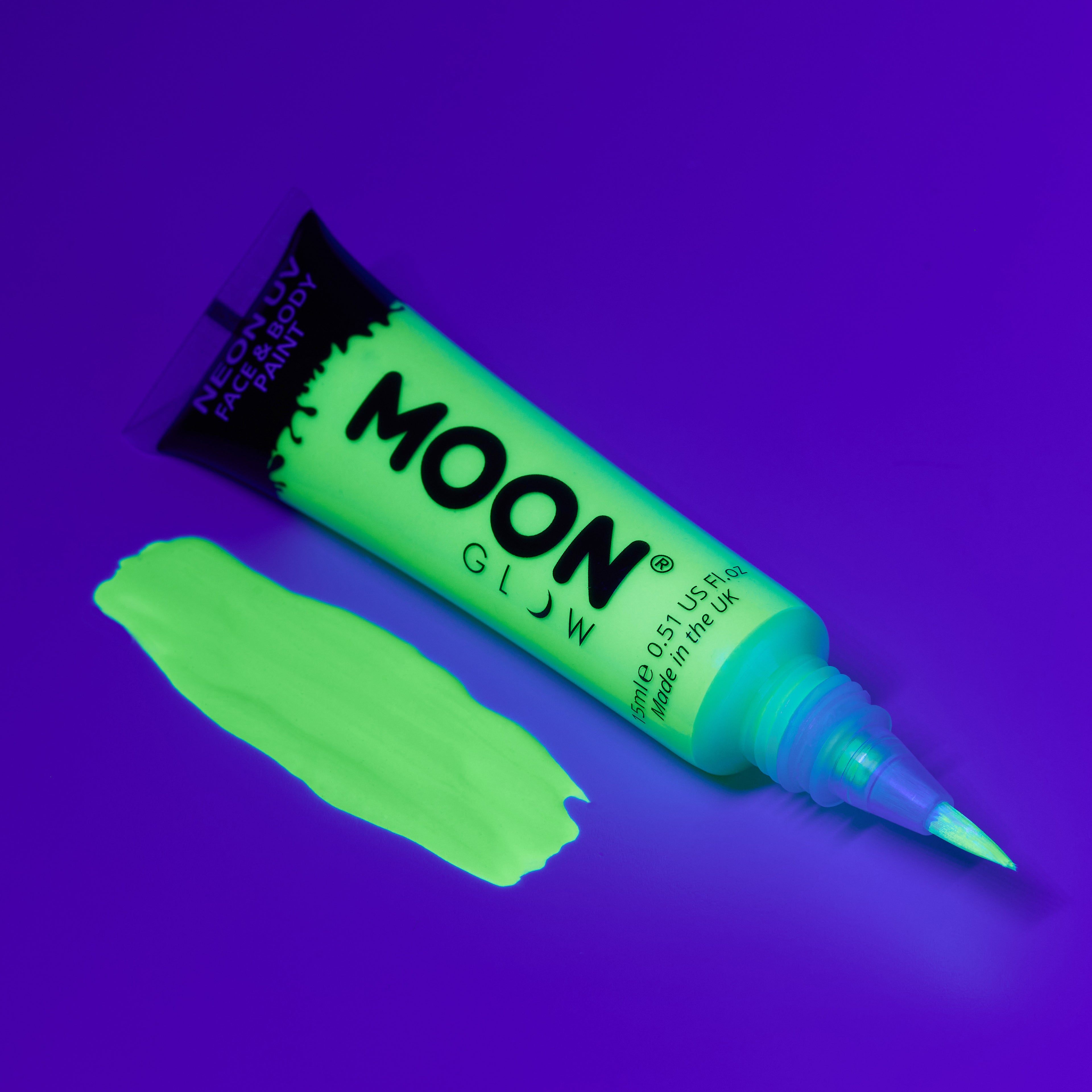 Neon UV Face & Body Paint with Brush Applicator