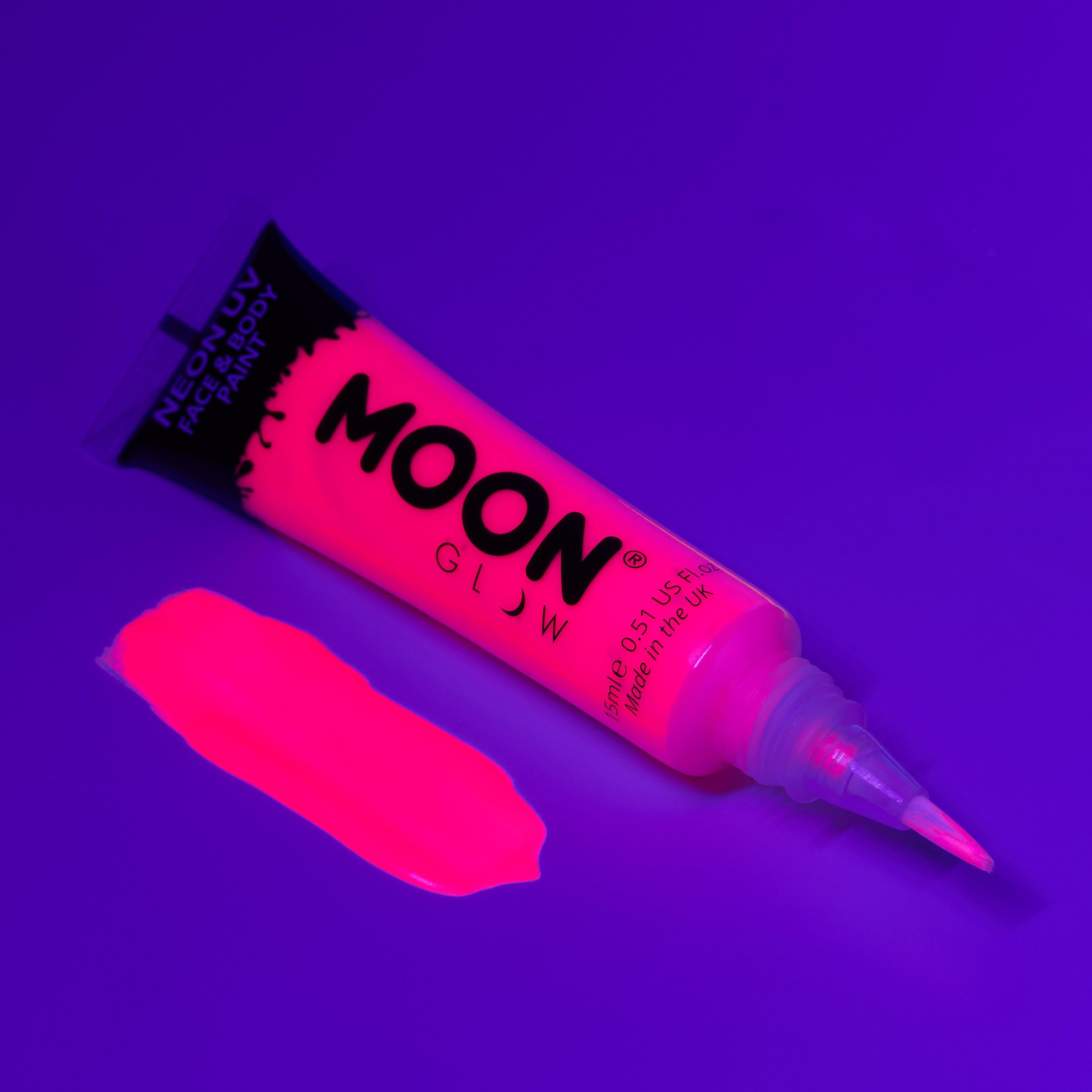 Neon UV Face & Body Paint with Brush Applicator