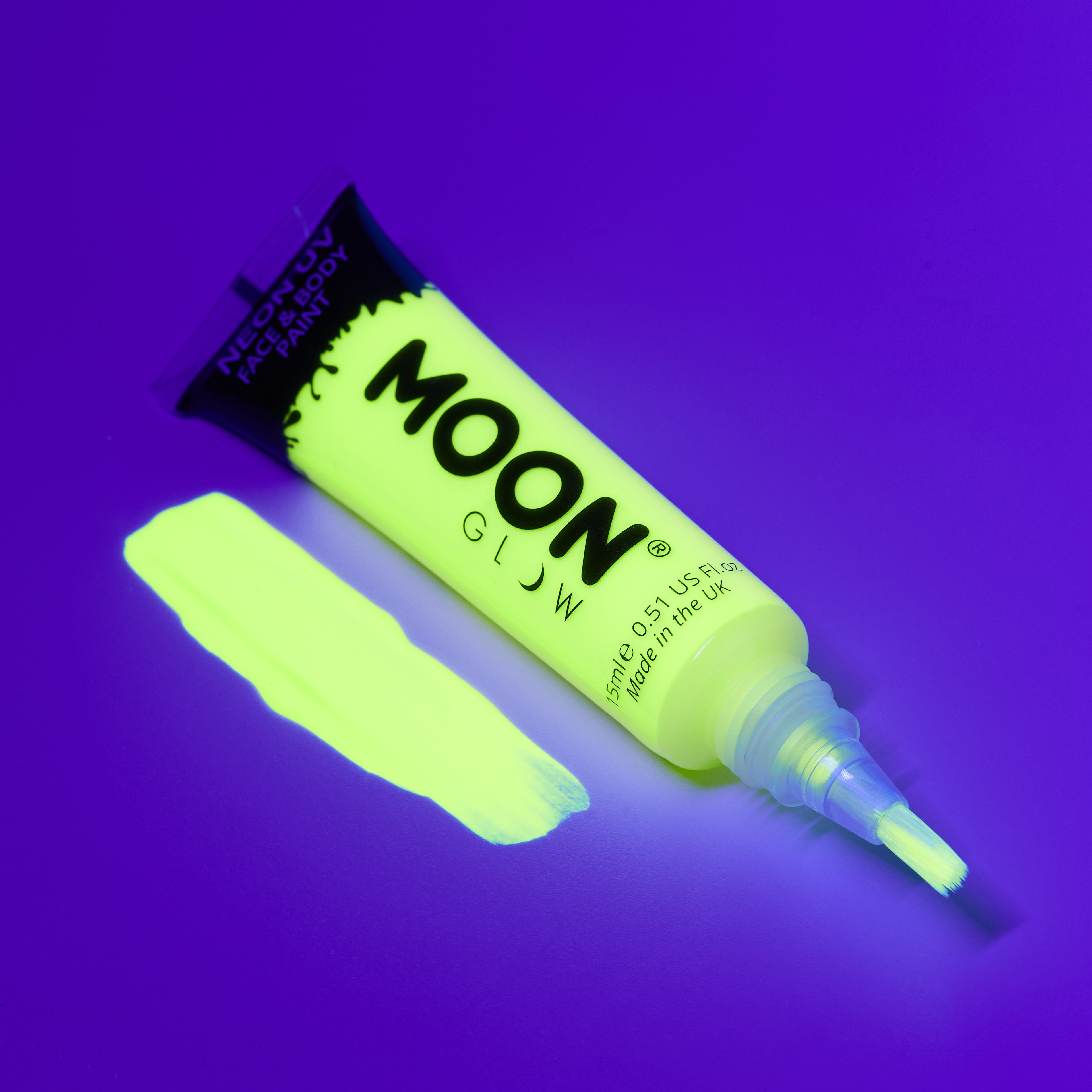 Neon UV Face & Body Paint with Brush Applicator
