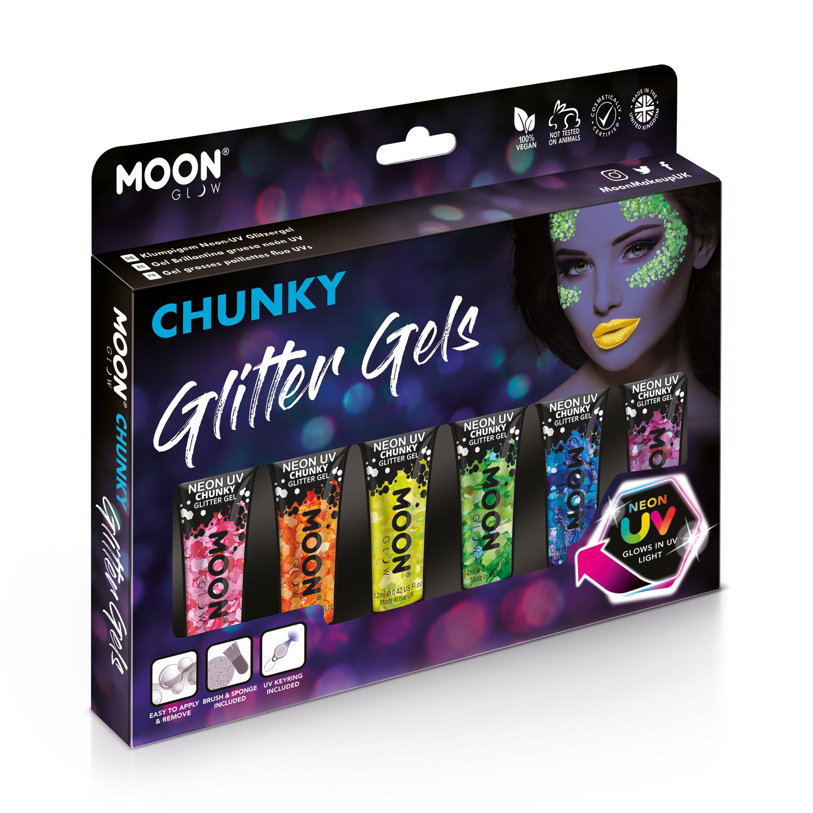 Neon UV Chunky Glitter Gel