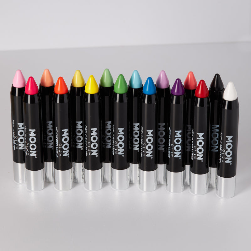 Neon UV Pastel Paint Stick Body Crayon makeup by Moon Glow - 3.2g