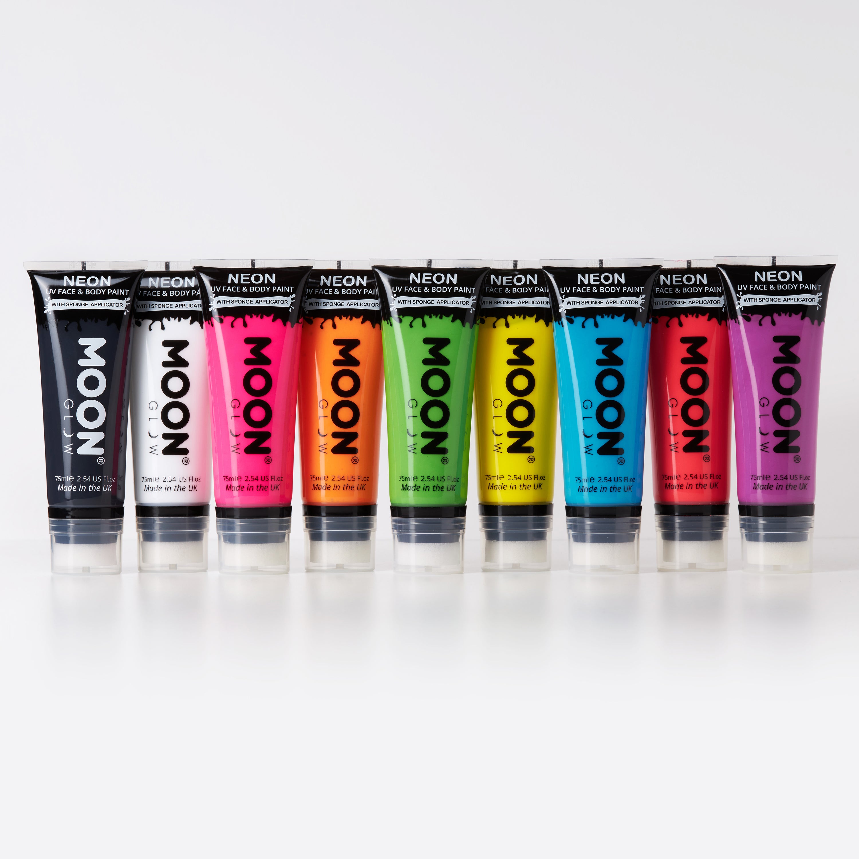 Moon Glow Supersize Intense Red Neon UV Face Paint with Sponge Applicator 75ml