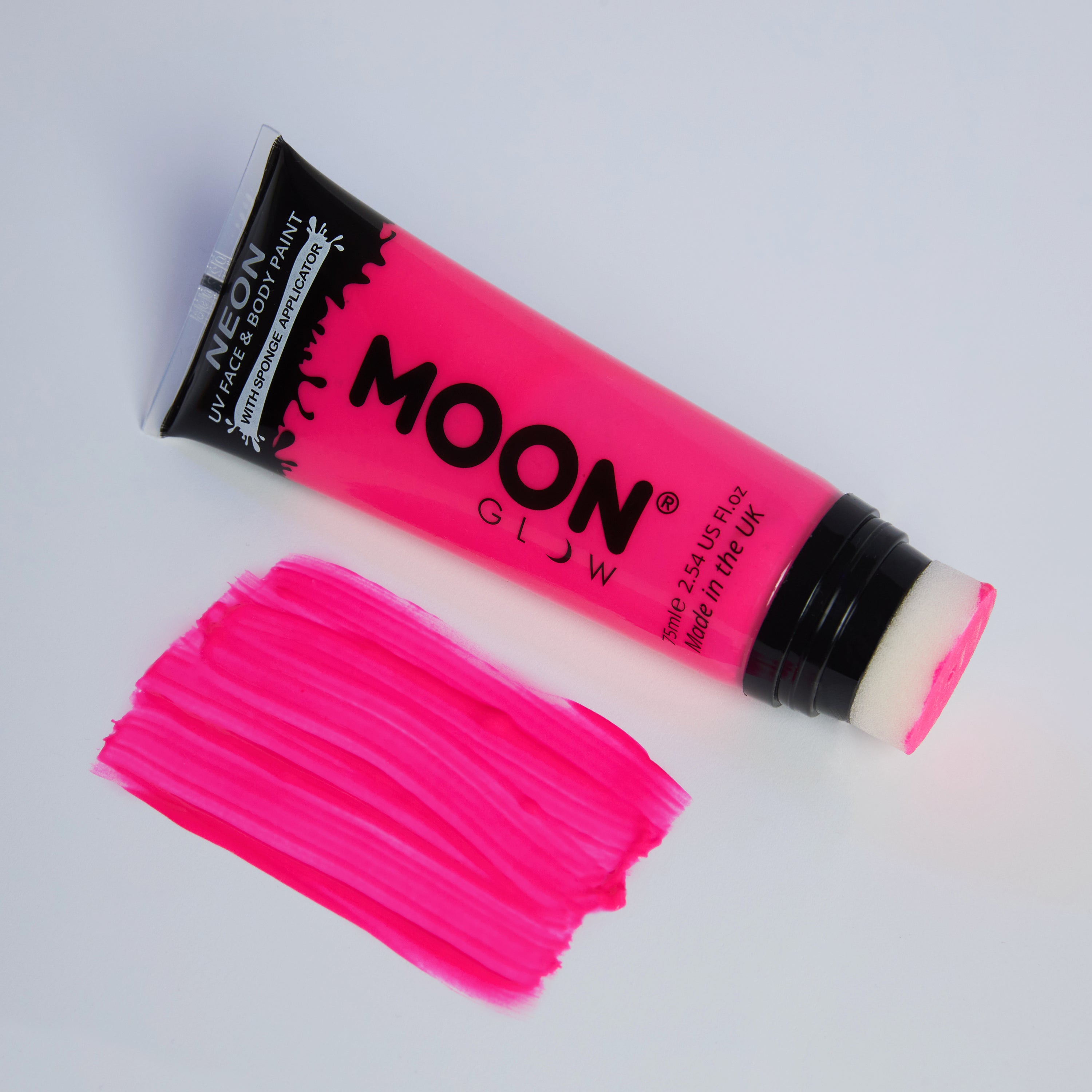 Moon Glow Supersize Intense Red Neon UV Face Paint with Sponge Applicator 75ml main image 1