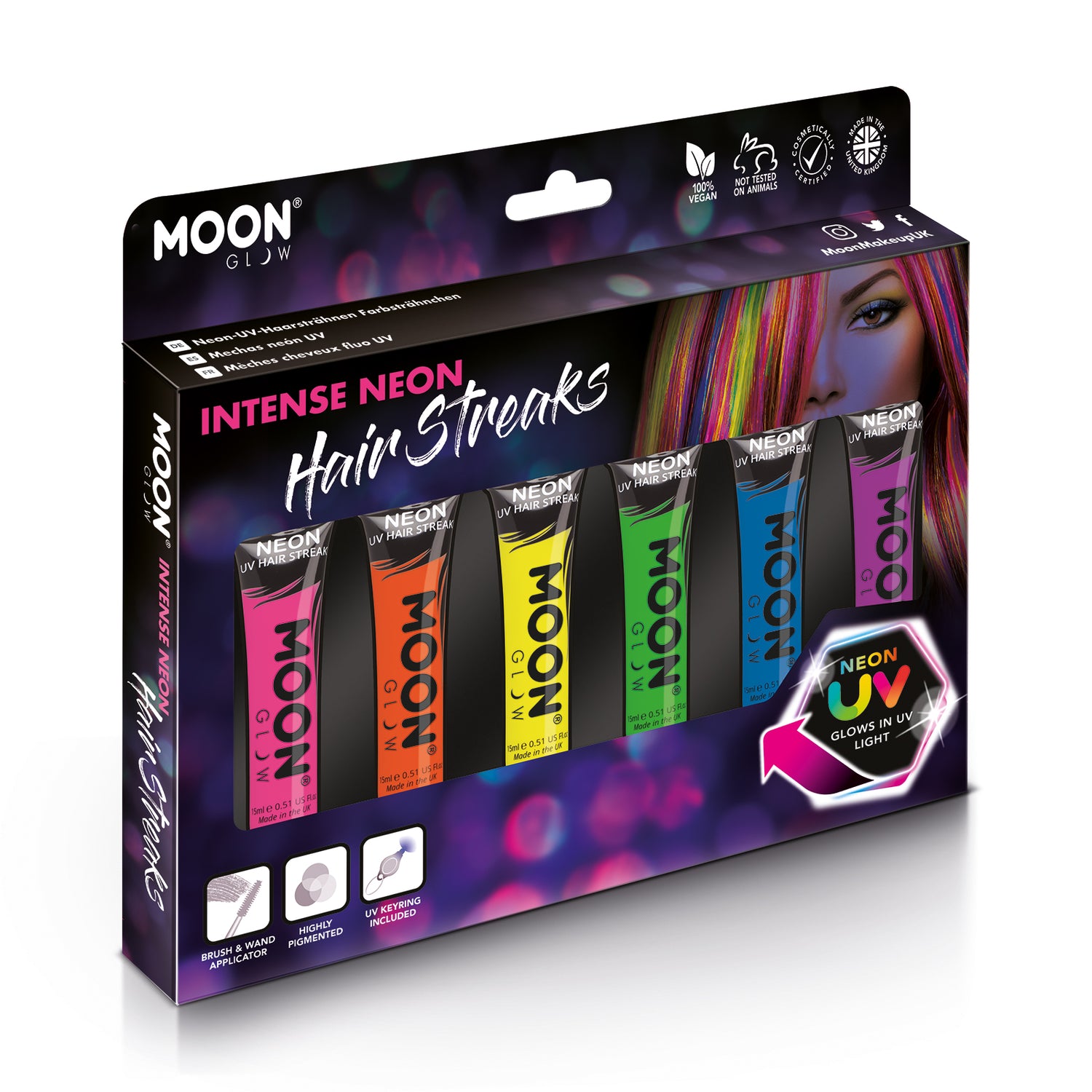 Neon UV Hair Streaks