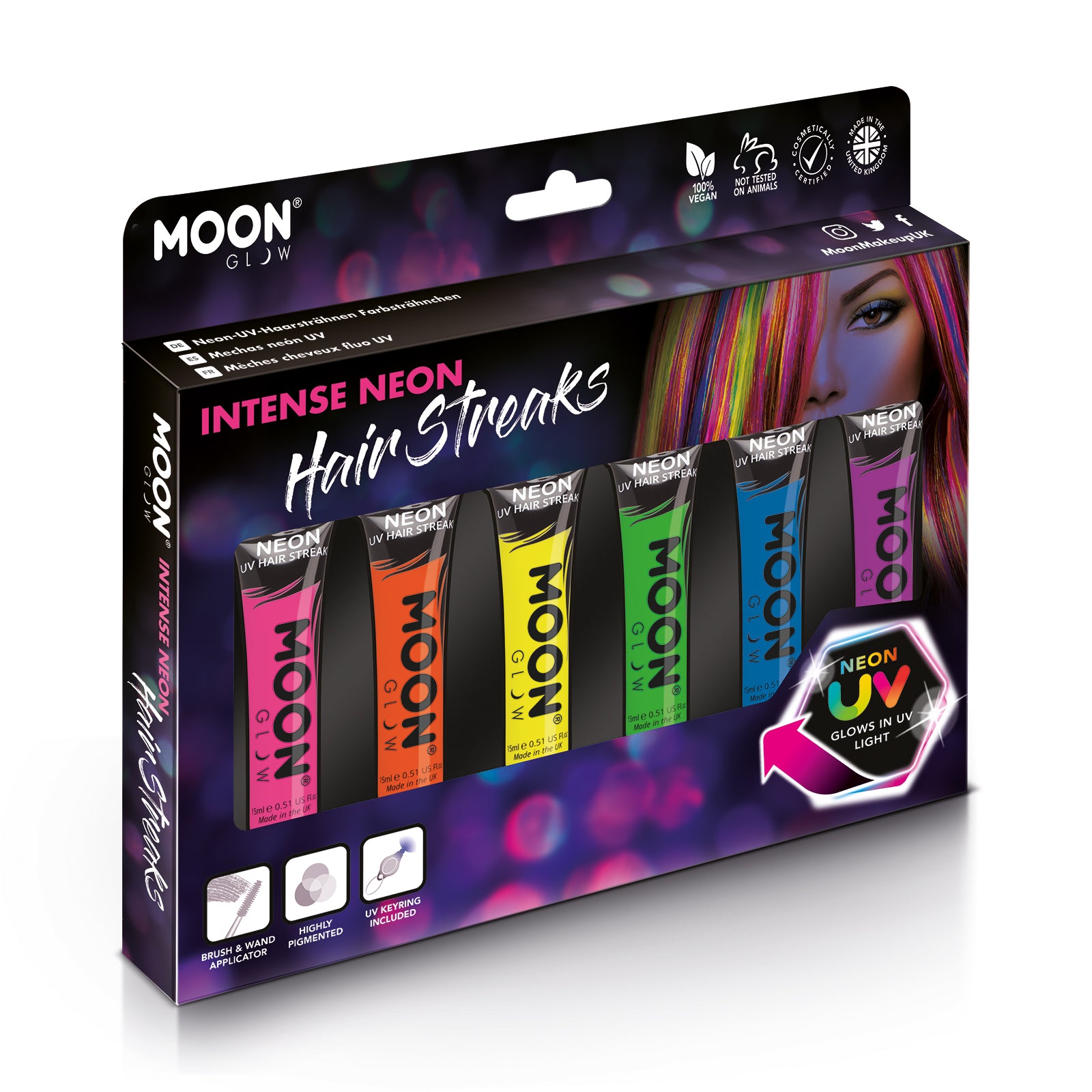 Neon UV Hair Streaks